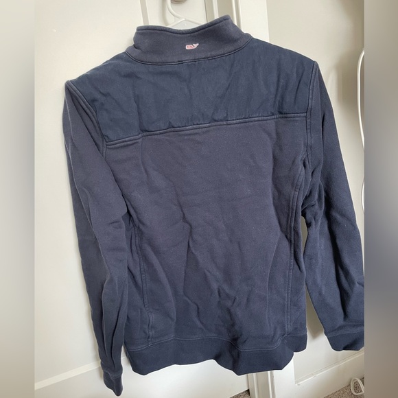 Medium Vineyard Vines Navy Blue Quarter Zip Sweatshirt - Picture 5 of 6